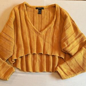 Forever 21 Yellow V-Neck Women's Sweater